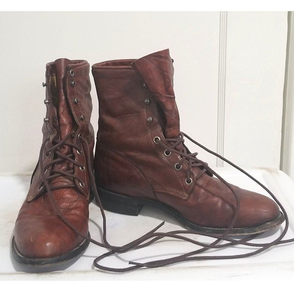 Brown Justin Boots Lace up size 7 1/2 B